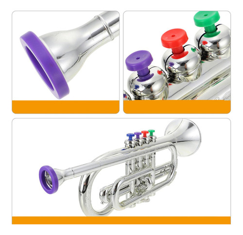 Cuernos De Trompeta De Juguete Juego Musical Juguete Plata