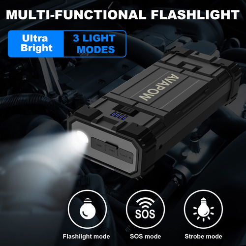 Arrancador De Batería Portátil Usb Dual 3.0 Para Automóvil