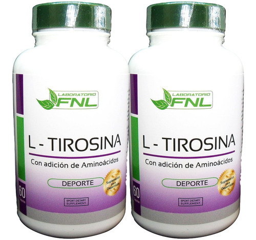 L- Tirosina 2 Fcos 2 Meses 120 Caps 500mg Fatiga - Depresion Sabor Neutro