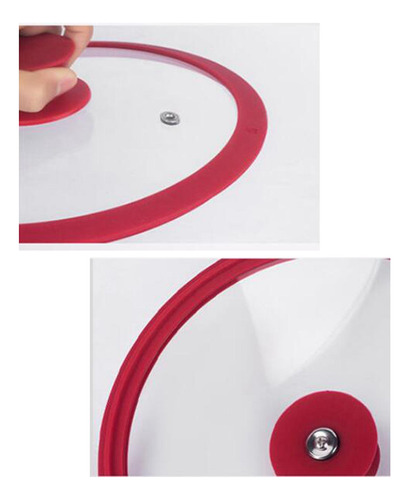 Tapa De Vidrio Para Ollas, Sartenes, Woks, Tapas 27 Cm Rojo