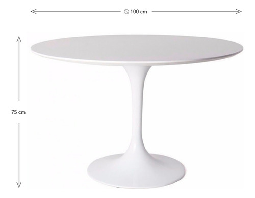 Mesa Tulip Cocina Comedor 100 Cm De Diámetro Resistente