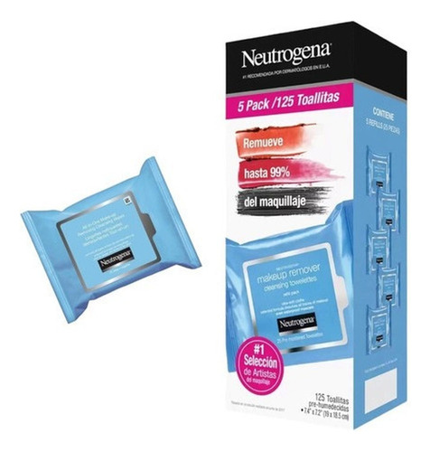 Toallitas Limpiadoras Faciales Neutrogena 5 Pack 125 Toallas