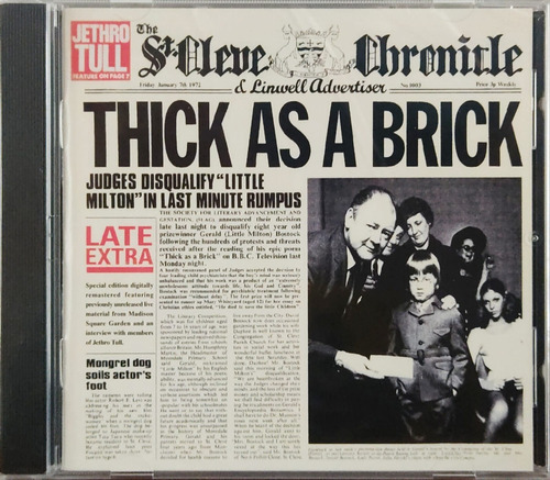 Jethro Tull Thick As A Brick Cd King Crimson Genesis Atenea