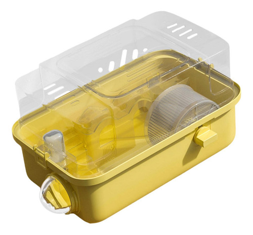 Jaula Para Hámster, Transparente,, Con Amarillo