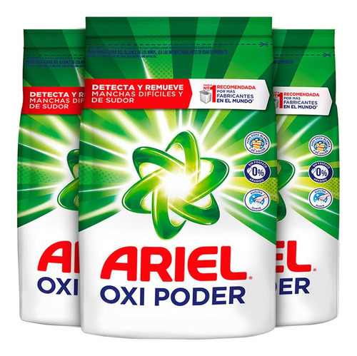 Pack X 3 Ariel Regular Detergente Blanco Y Color 2kg