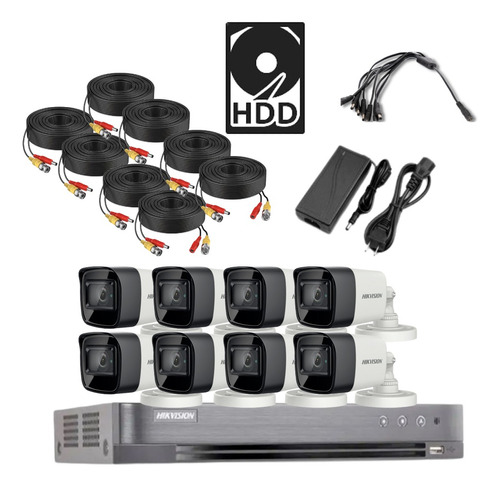 Kit Hikvision Dvr 8ch / 8bullet 2mp