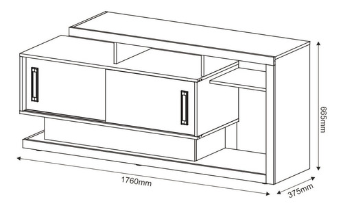 Imagen 5 de 7 de Rack Mesa Para Televisor Grande Hasta 50 Panel Elegante 1457