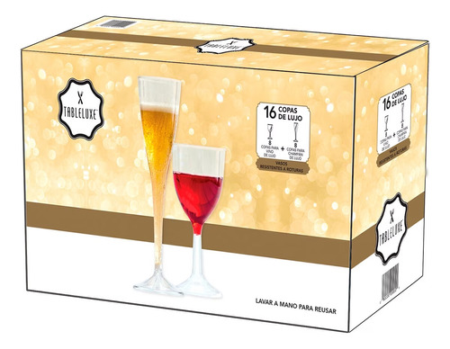 Copas De Lujo Para Vino Y Champagne Tableluxe 16 Piezas Color Transparente