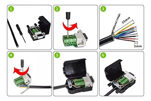 Y Conector Sin Soldadura Db9 Rs232 D-sub Serial Al Puerto