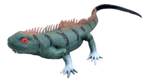 Animal De Pvc Répteis 23cm Lagarto Verde Miniatura Borracha