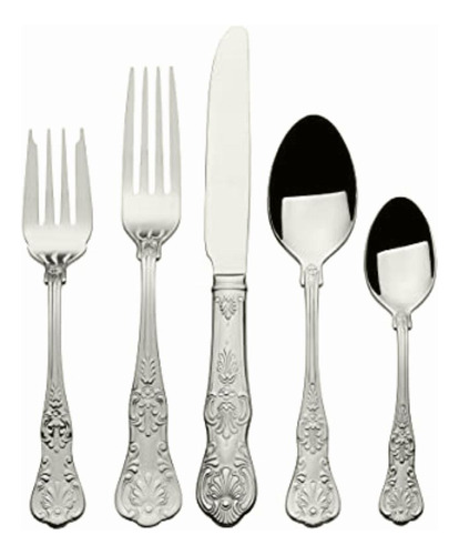 65-piece 18/10 Stainless Steel Flatware Set, Silver Color Plateado