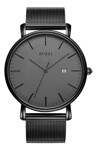 Reloj Burei 19003 Fashion Masser Minimalista Muñeca Es Impe Color De La Correa Negro Color Del Bisel Negro Color Del Fondo Negro