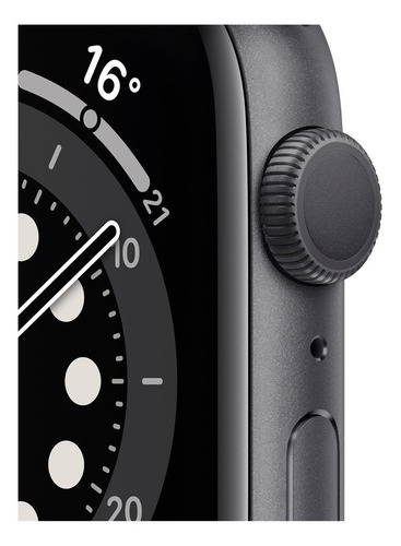 Imagen 2 de 8 de Apple Watch Series 6 (GPS) - Caja de aluminio gris espacial de 44 mm - Correa deportiva negro