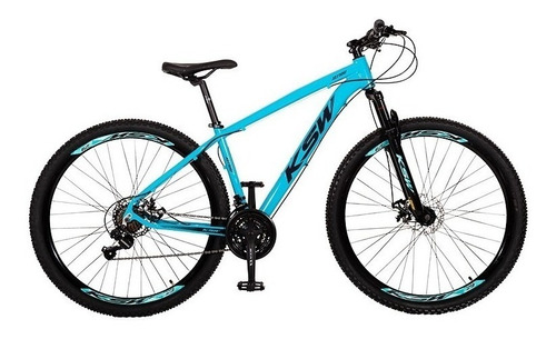 Bicicleta  KSW XLT 100 2020 aro 29 19" 21v freios de disco mecânico câmbios Shimano Tourney RD-TZ31-A GS 6/7V ARDTZ31GSD y Index cor azul/preto
