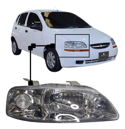 Faro Delantero Rh Chevrolet Aveo 1.6 2004-2005 Hatchback