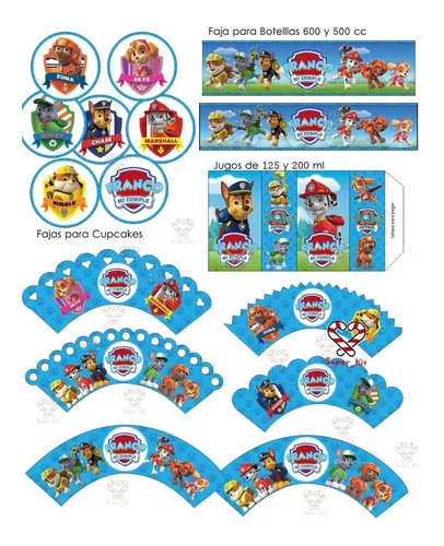 Kit imprimible gratis Paw Patrol (Patrulla Canina) Marshall candy bar