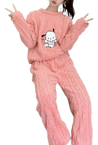 Precioso Loungewear Pochacco, Cálido Pijama Dama Invierno