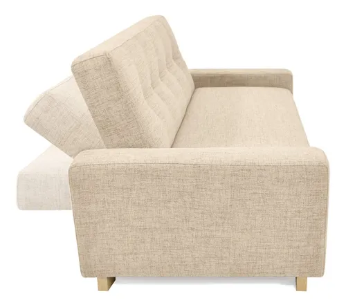 Sofá Cama Hamburgo En Tela 210x88x87 Reclinable 3p