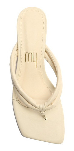 Imagem 4 de 6 de Sandália Feminina Mule Salto Fino Baixo Tiras - My Shoes