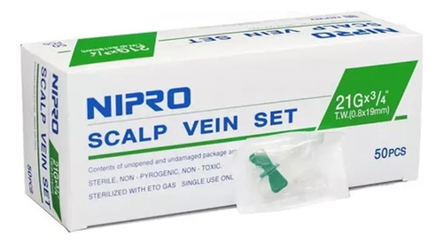 Scalp Vein 21 G X 3/4 Nipro Caja X 50 Unidades