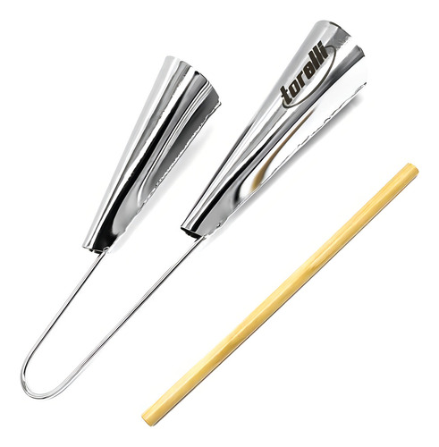 Agogo Duplo Cromado Grande Torelli To016 Com Capa Luxo