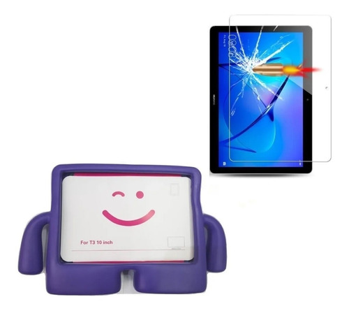 Funda Case D Niños + Mica Vidrio Para Huawei Mediapad T3 10 