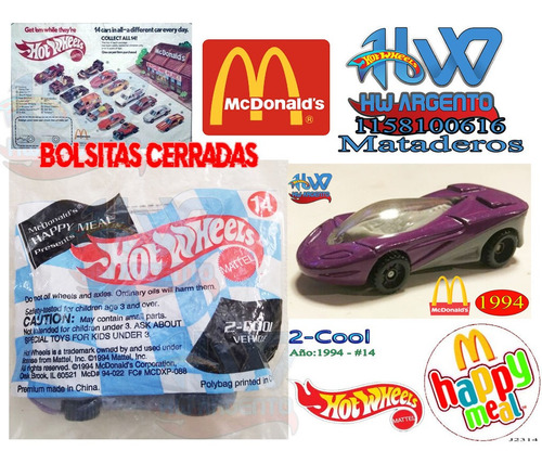 Hot Wheels Hwargento 2-cool J2314 1994 Hwa Mcdonald's