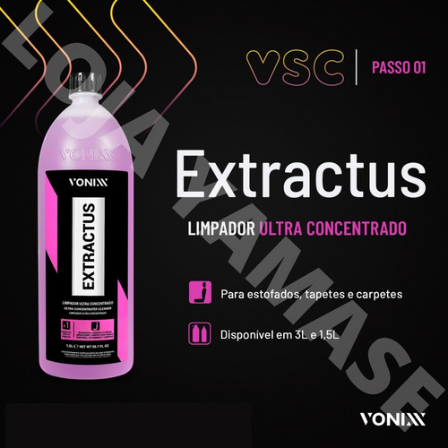 Produto Para Extratora Limpa Estofados Extractus Vonixx