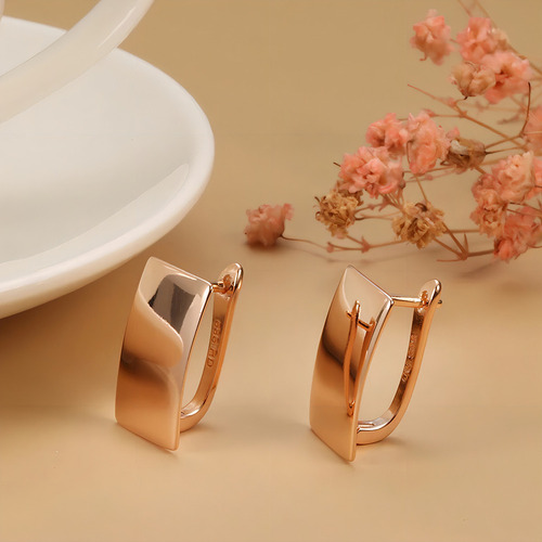 Lusix Pendientes Cuadrados Para Mujer Chapados En Oro De 18