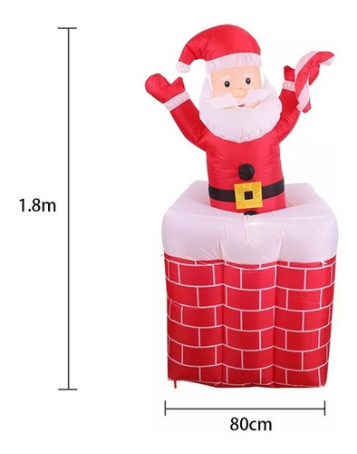 Inflable Navideño Multicolor 1.80 Mts Santa Claus Movimiento
