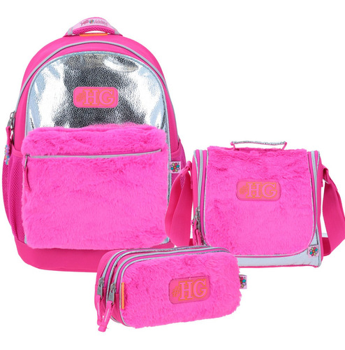 Kit Escolar Mochila Grande Lonchera Lapicera Peluche Chenson