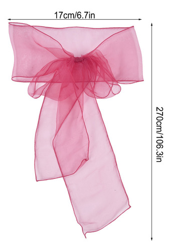 Cinta De Organza Con Moño Para Silla De Banquete, 10 Pzs.