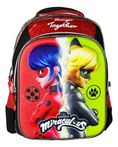 Mochila Lady Bug Miraculous Tama o Primaria Original Env o gratis