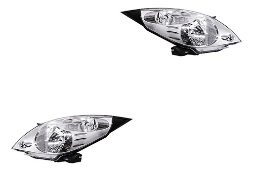 Par De Faros Chevrolet Spark 2011 - 2013 Fondo Cromado