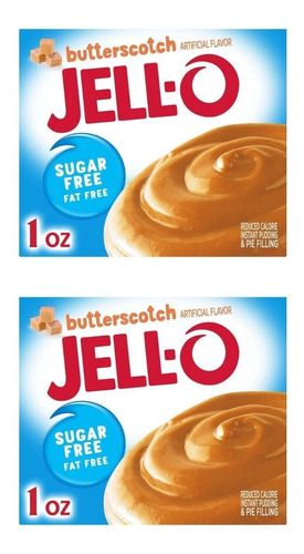 Jell-o Butterscotch Carmelo Pudding 2 Cajas Pudín Sin Azucar
