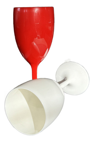 Copa Vino Agua Acrilica Irrompible Plastica Colores Color Rojo