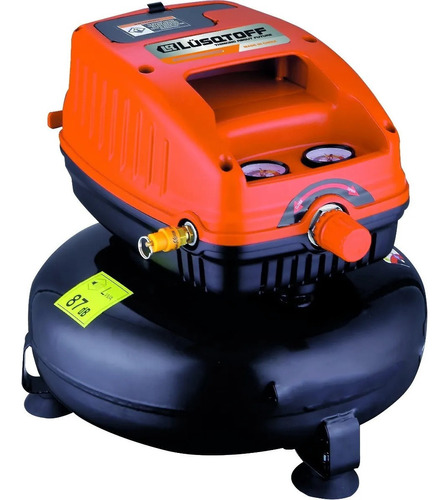 Compresor de aire eléctrico Lüsqtoff LC-826 monofásico 12L 0.33hp 220V 50Hz negro/naranja