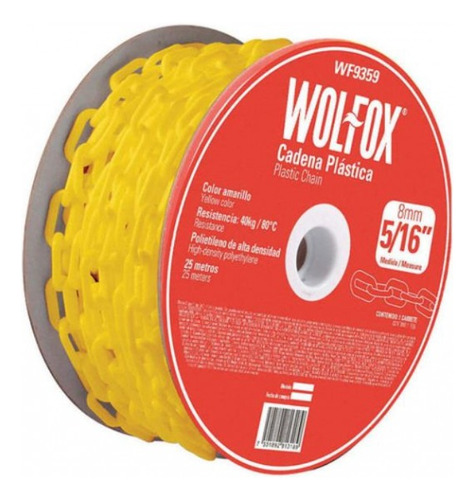 Cadena Plástica Amarilla 5/16 Pulgadas Wolfox Wf9359