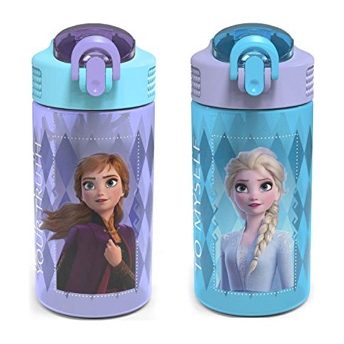 Zak Designs Disney Frozen - Juego De 2 Botellas De Agua Para