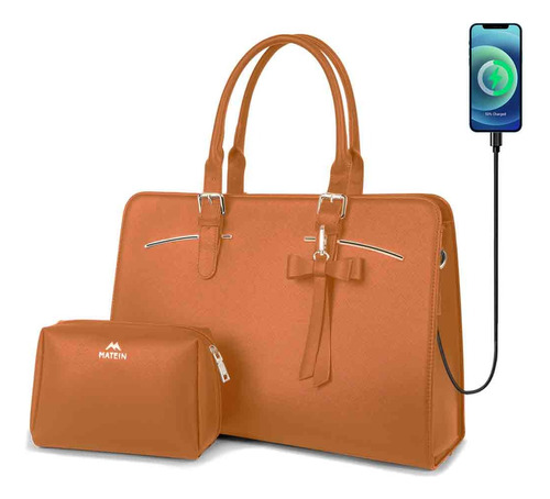 Maletin Bolso 2 En 1 Matein Porta Laptop 15.6 Usb Cartuchera