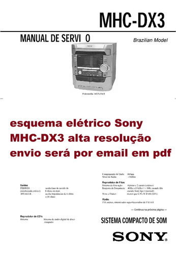 Esquema Sony Mhc Dx3 Mhcdx3 Hcddx3 Alta Resoluç Em Pdf