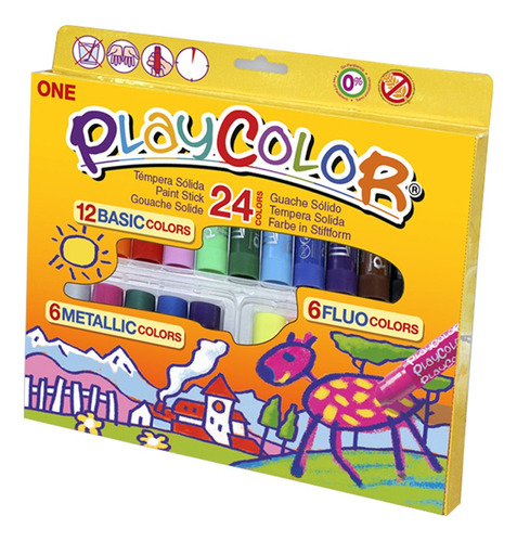 Tempera Solida 24 Colores Gift Pack Playcolor