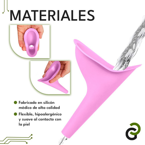 Orinal Urinario Portátil Femenino De Silicona Reutilizable Rosa