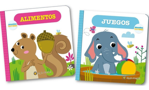 2 Libros Pequeñas Texturas Alimentos + Juegos