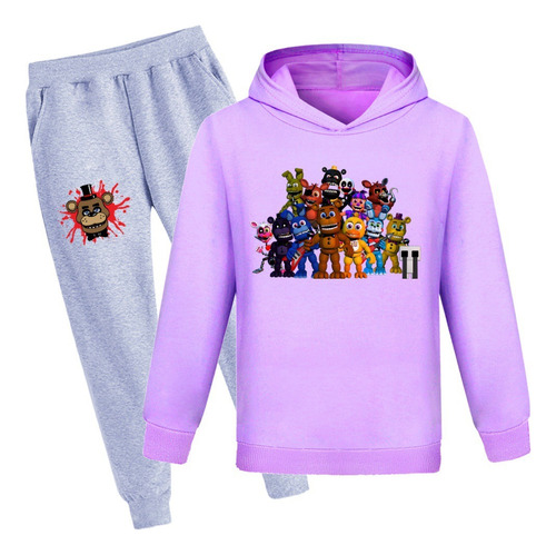 Five Nights At Freddy's Sudadera Gris Con Capucha + Pantalón