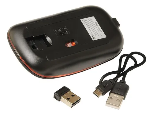 Mouse Slim Dual Inalámbrico Tecmaster Recargable Negro