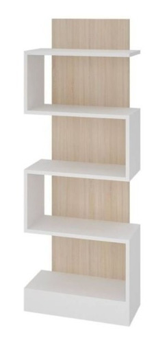 Mueble Estante Biblioteca Zig Zag Blanco Madera