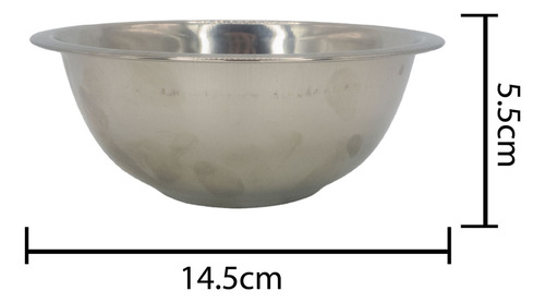 Bowl Tazón Ensaladera De Aluminio Para Cocina 26 Cms Diametr Color Plateado