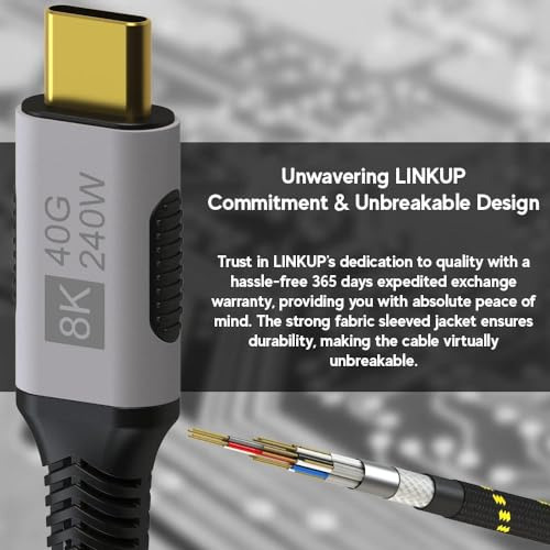 Linkup - Cable Usb 4.0 240w 40gbps Tipo-c Thunderbolt 4 [1.2