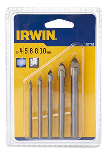 Irwin 10507912 4-10mm Juego De Bits De Perforación De Vidrio